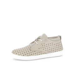 basket montante vert kaki en cuir