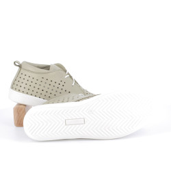 basket montante vert kaki en cuir