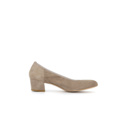 Escarpin taupe en cuir