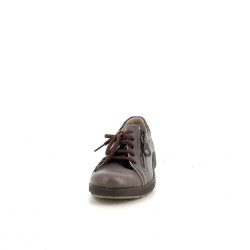 Baskets basses en cuir taupe Suave