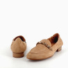 Mocassins cuir velours beige MamZelle