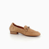 Mocassins cuir velours beige MamZelle