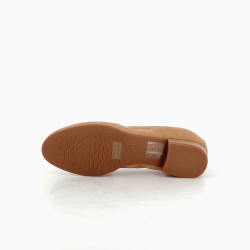 Mocassins cuir velours beige MamZelle