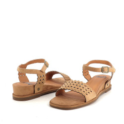 Nu-pieds MamZelle en cuir miss velours biscuit