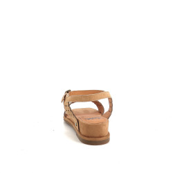 Nu-pieds MamZelle en cuir miss velours biscuit