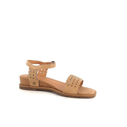 Nu-pieds MamZelle en cuir miss velours biscuit