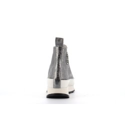 Basket montante argent en cuir
