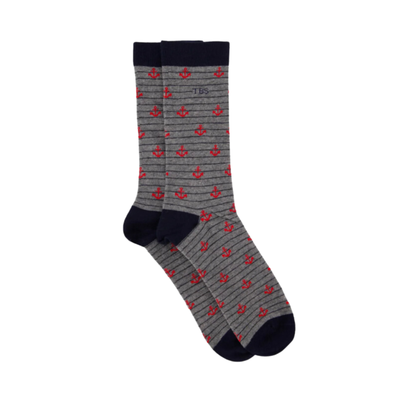 Garysock142b1 gris ancre raye