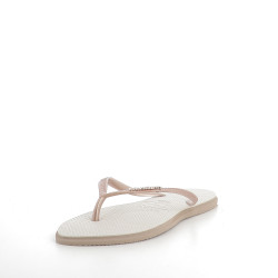 Tongs Slim point rose gold/beige