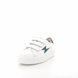 Baskets en Simili Cuir Blanc Et Vert Vanessa Wu