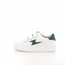 Baskets en Simili Cuir Blanc Et Vert Vanessa Wu