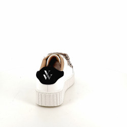 Baskets Blanches avec Scratch Motif Léopard VANESSA WU
