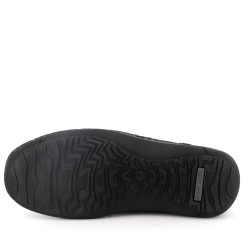 mocassin noir en cuir