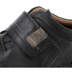 mocassin noir en cuir