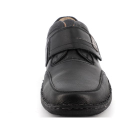 mocassin noir en cuir