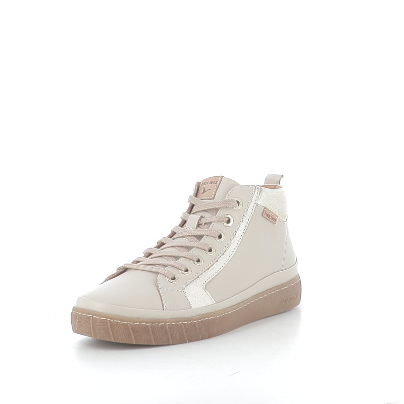 Baskets marfil beige doré