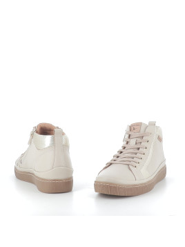 Baskets marfil beige doré