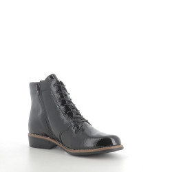 Bottines noires en cuir vernis