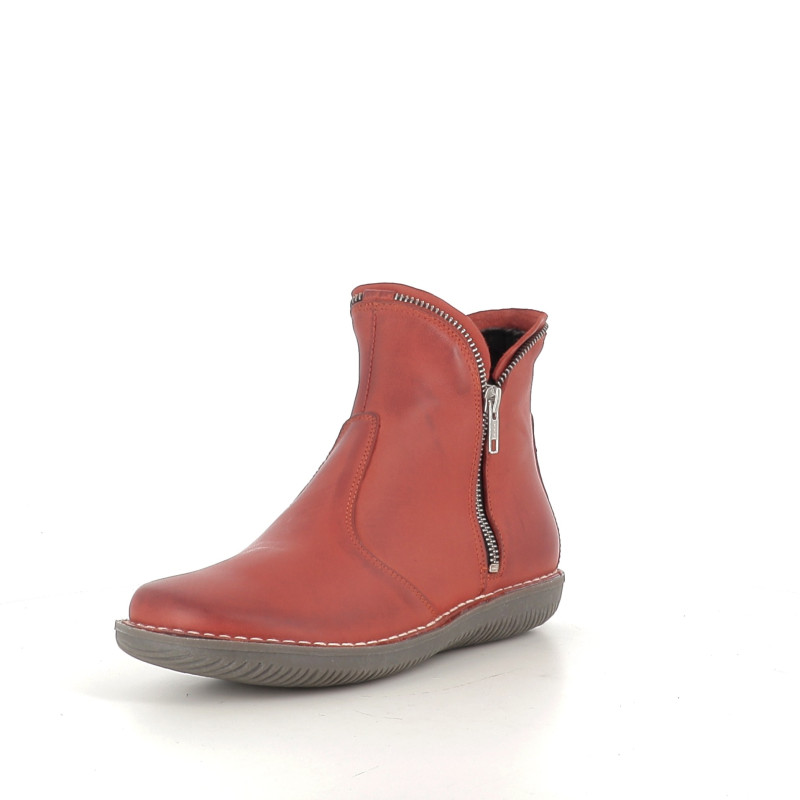 Boots Rouges en cuir
