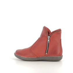 Boots Rouges en cuir