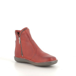 Boots Rouges en cuir