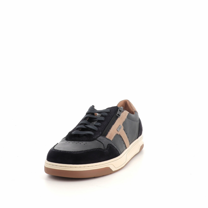 Baskets En Cuir Bleu Marine