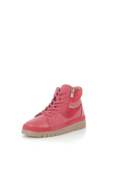 Baskets Hautes Rouges en Cuir