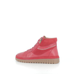 Baskets Hautes Rouges en Cuir