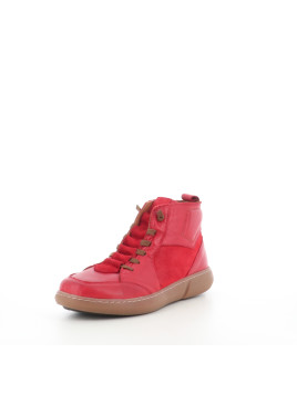 Baskets hautes en cuir rouges