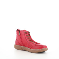 Baskets hautes en cuir rouges