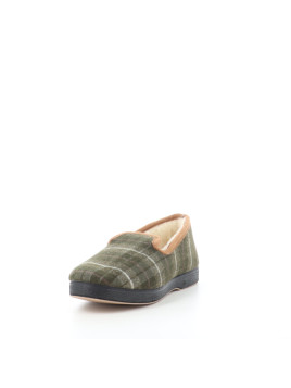 Pantoufles carreaux verts textile