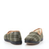 Pantoufles carreaux verts textile