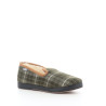 Pantoufles carreaux verts textile