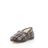 Pantoufles textile carreaux marron