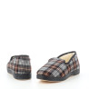 Pantoufles textile carreaux marron