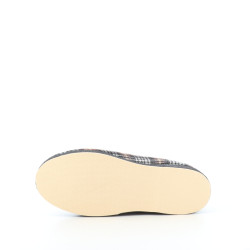 Pantoufles textile carreaux marron