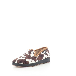 Pantoufles en textile motif vaches
