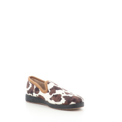 Pantoufles en textile motif vaches