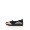 Pantoufles textile noir avec détails beige et léopard