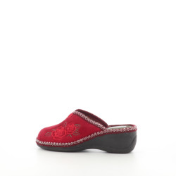 Mules textile vertes et rouges