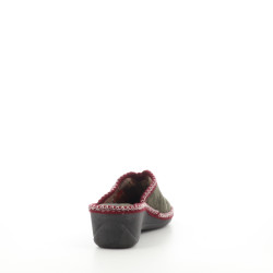 Mules textile vertes et rouges