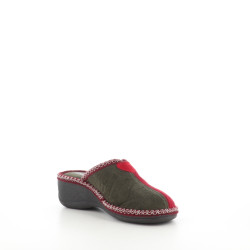 Mules textile vertes et rouges