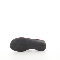 Mules textile vertes et rouges