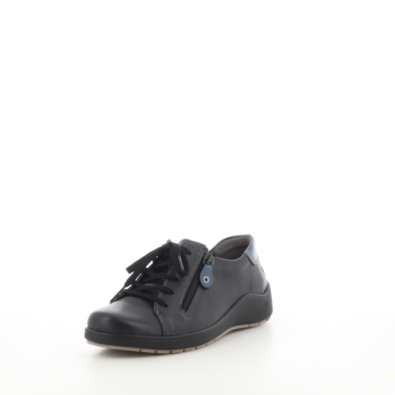 Baskets basses en cuir bleu marine