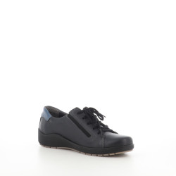 Baskets basses en cuir bleu marine
