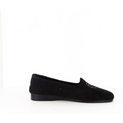 chausson Semelflex noir à motifs dorés - Anjou-chaussures