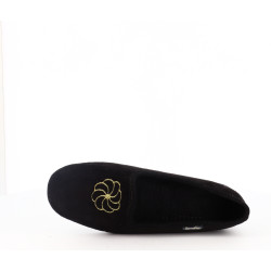 chausson Semelflex noir à motifs dorés - Anjou-chaussures