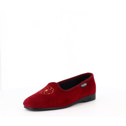 Chausson Semelflex rouge bordeau motif rosace
