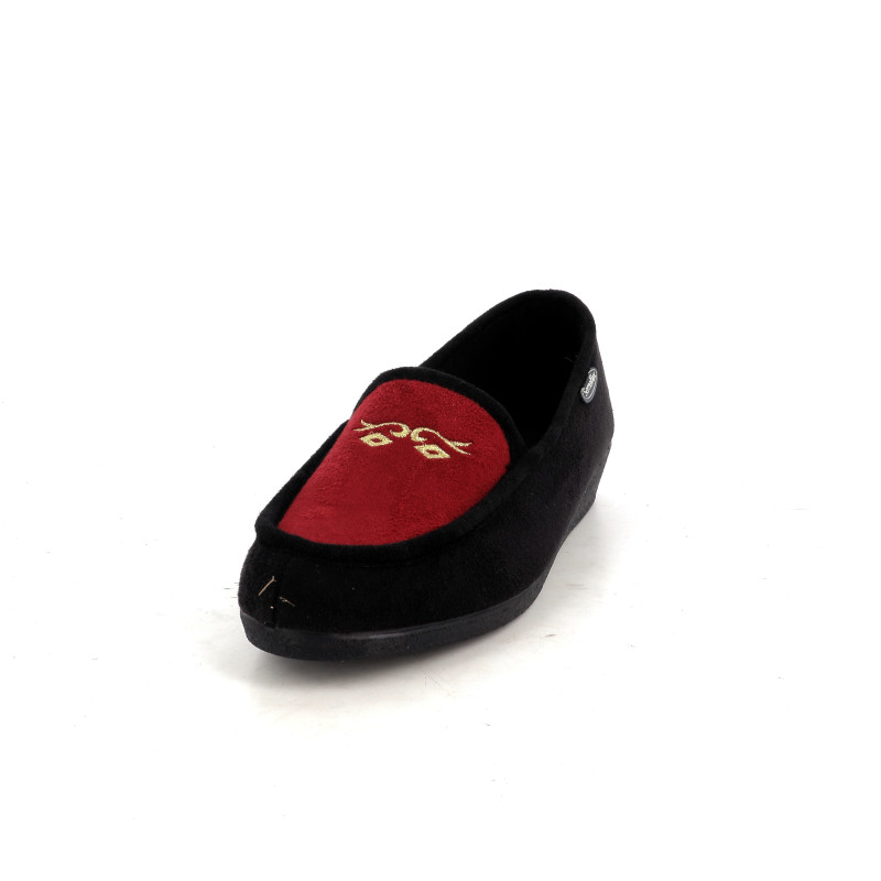 Chaussons femme noir et bordeaux Semelflex