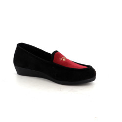 Chaussons femme noir et bordeaux Semelflex